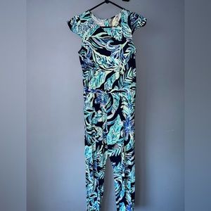 Lilly Pulitzer Blue and Green Kids Jumpsuit